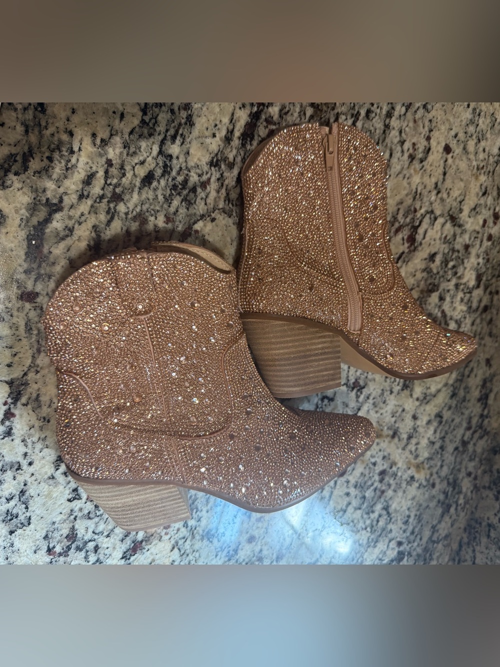 Matisse Champagne Rhinestone Booties 6.5 - Picture 5 of 10